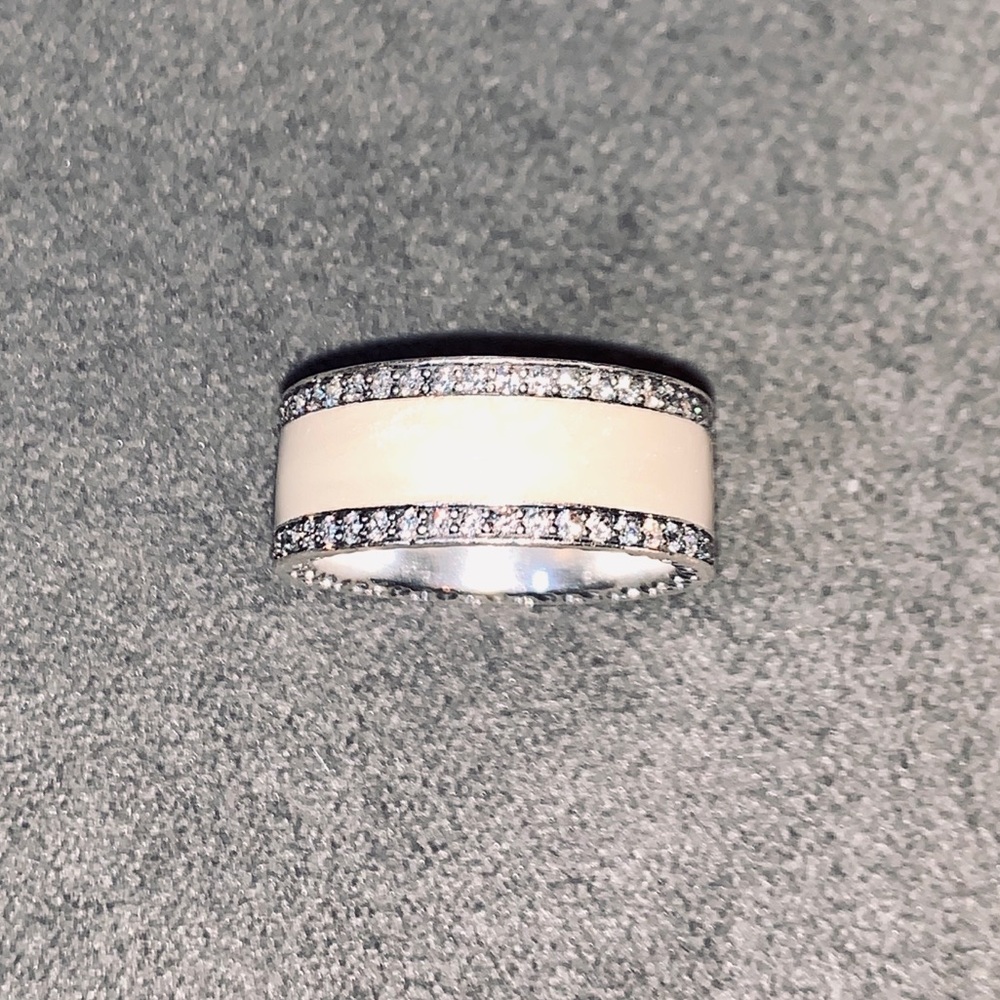 Silver Hearts of PANDORA Band Ring *RETIRED*